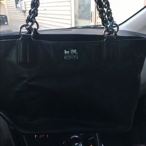 Coach black leather Madison