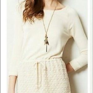 Anthropologie ivory eyelet dress