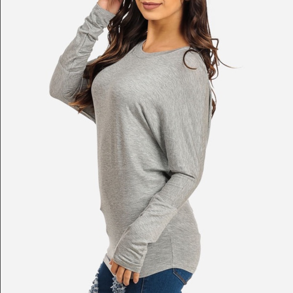 LAST // Softest Heather Grey LS Dolman