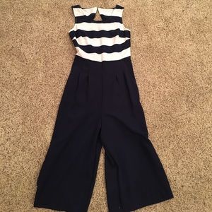 NWOT!! White and blue romper