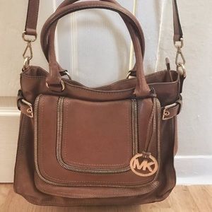 Michael Kors Dark Dune Naomi Leather Satchel EUC