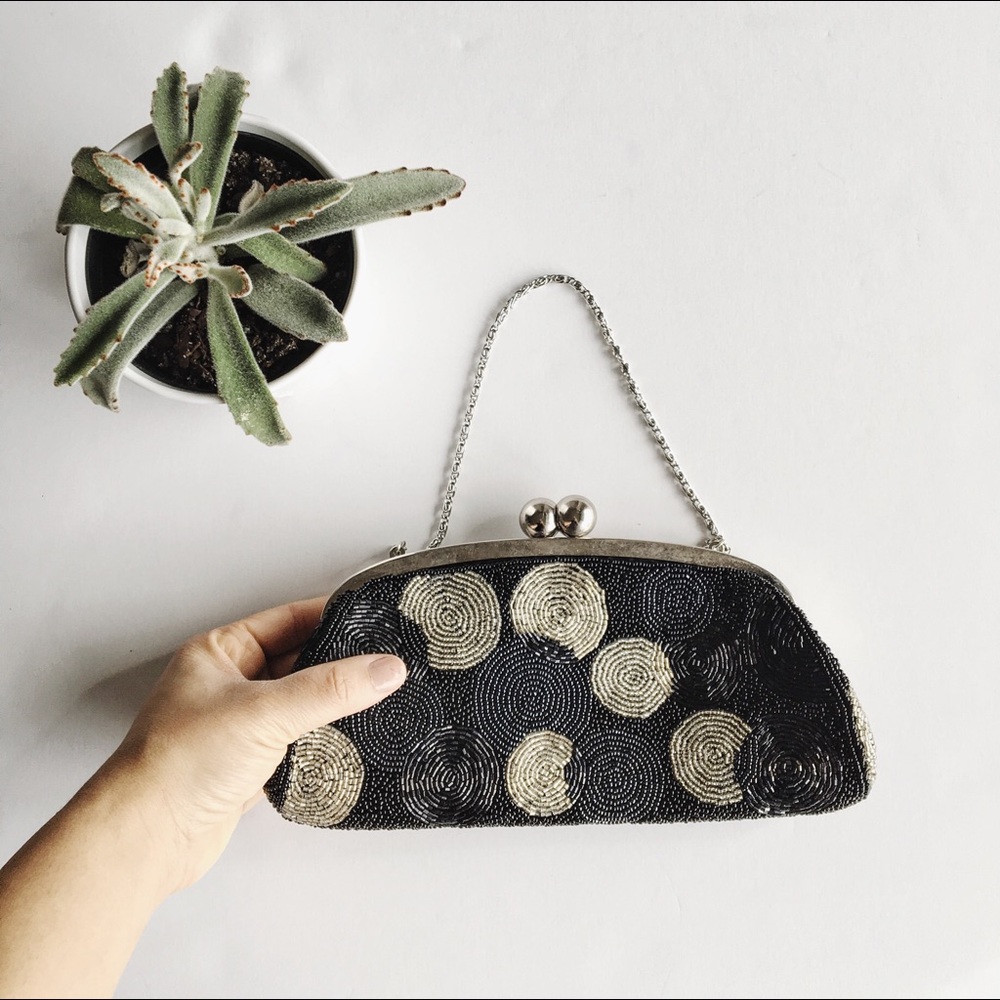 Kate Landry Vintage Style Beaded Evening Clutch