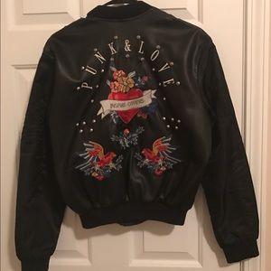ZARA Embroidered Stud Bomber ZARA Embroidered Stud Bomber