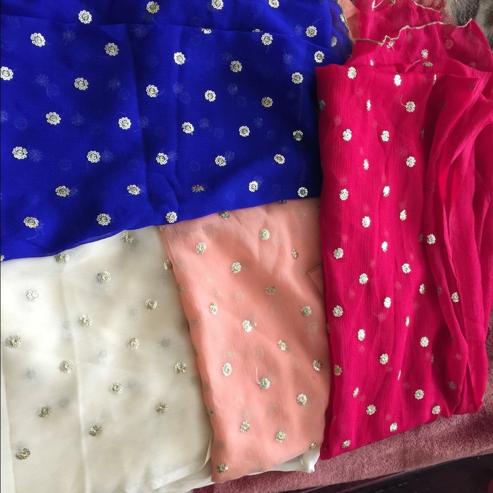 Sequence work chiffon hijab