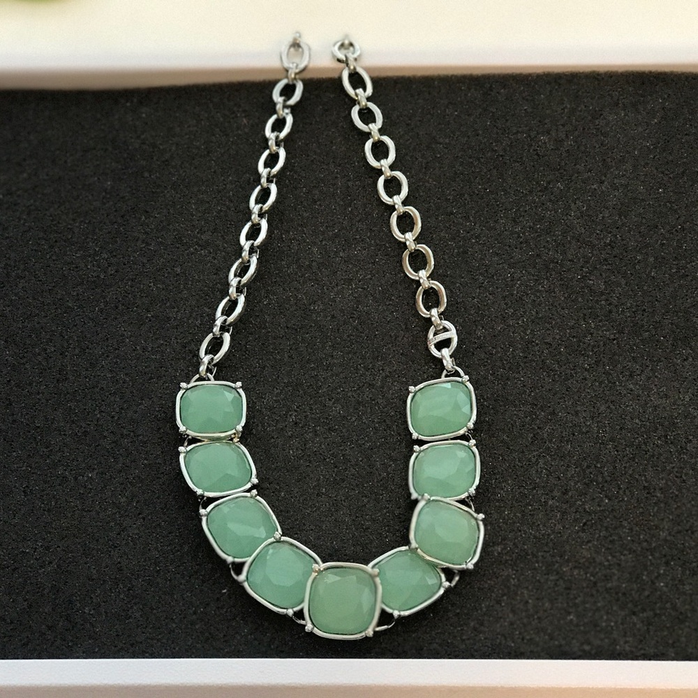 Lia Sophia Large Faceted Resin (Mint) Necklace
