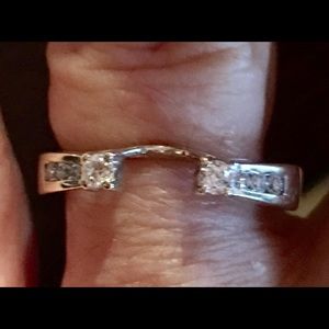 Diamond solitaire wrap enhancer insert ring 14kt