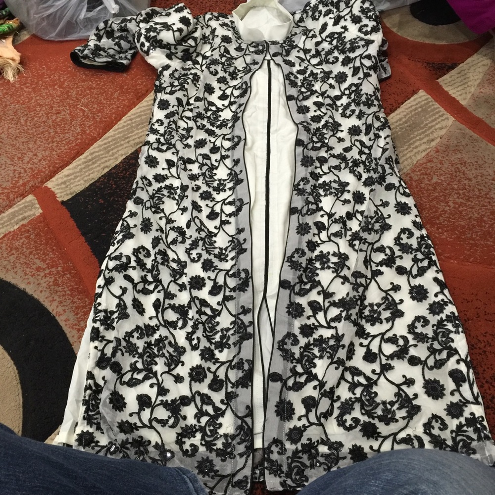 This is black and white gown dress