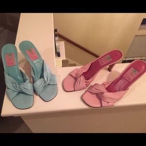 2 pairs lilly Pulitzer heels baby blue pink 8.5