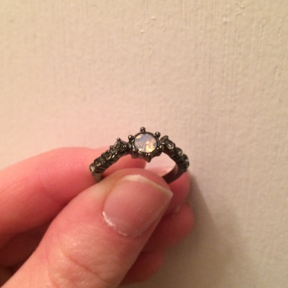 Pink centered black ring