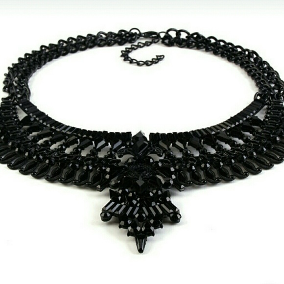 Black Statement Necklace - Picture 2 of 4