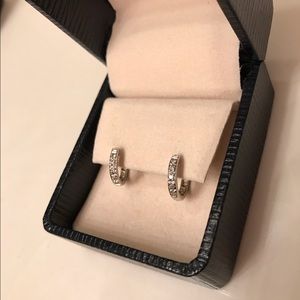 Mini hoop diamond earrings
