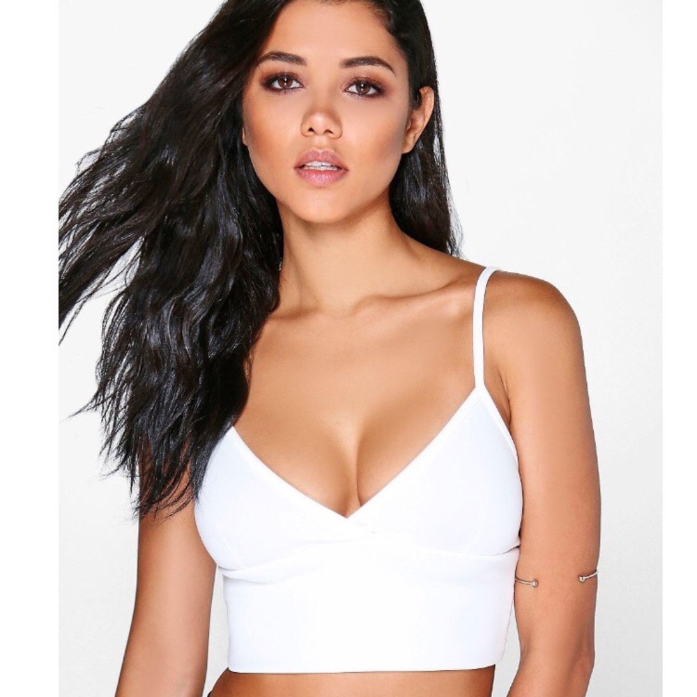 SOLD: White silk crop top