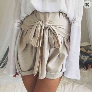 Bag It Up paper bag tied shorts