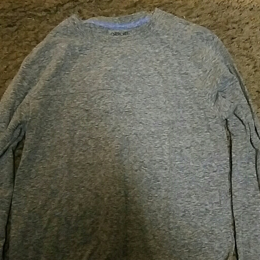 Boys long sleeve gray one pocket tee