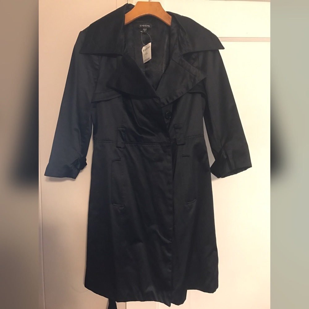Bebe belted trench coat, medium