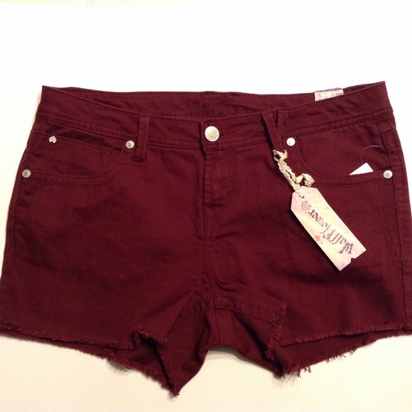 Wallflower Pants - Maroon Short Shorts Size 17