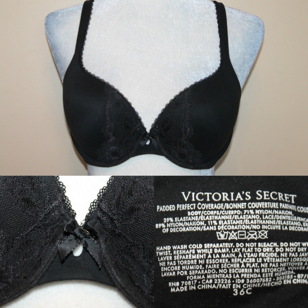 VICTORIA'S SECRET Padded Perfect Fit Black Bra