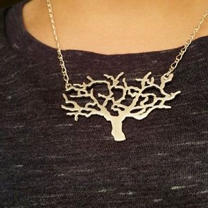 Silver Zad tree necklace