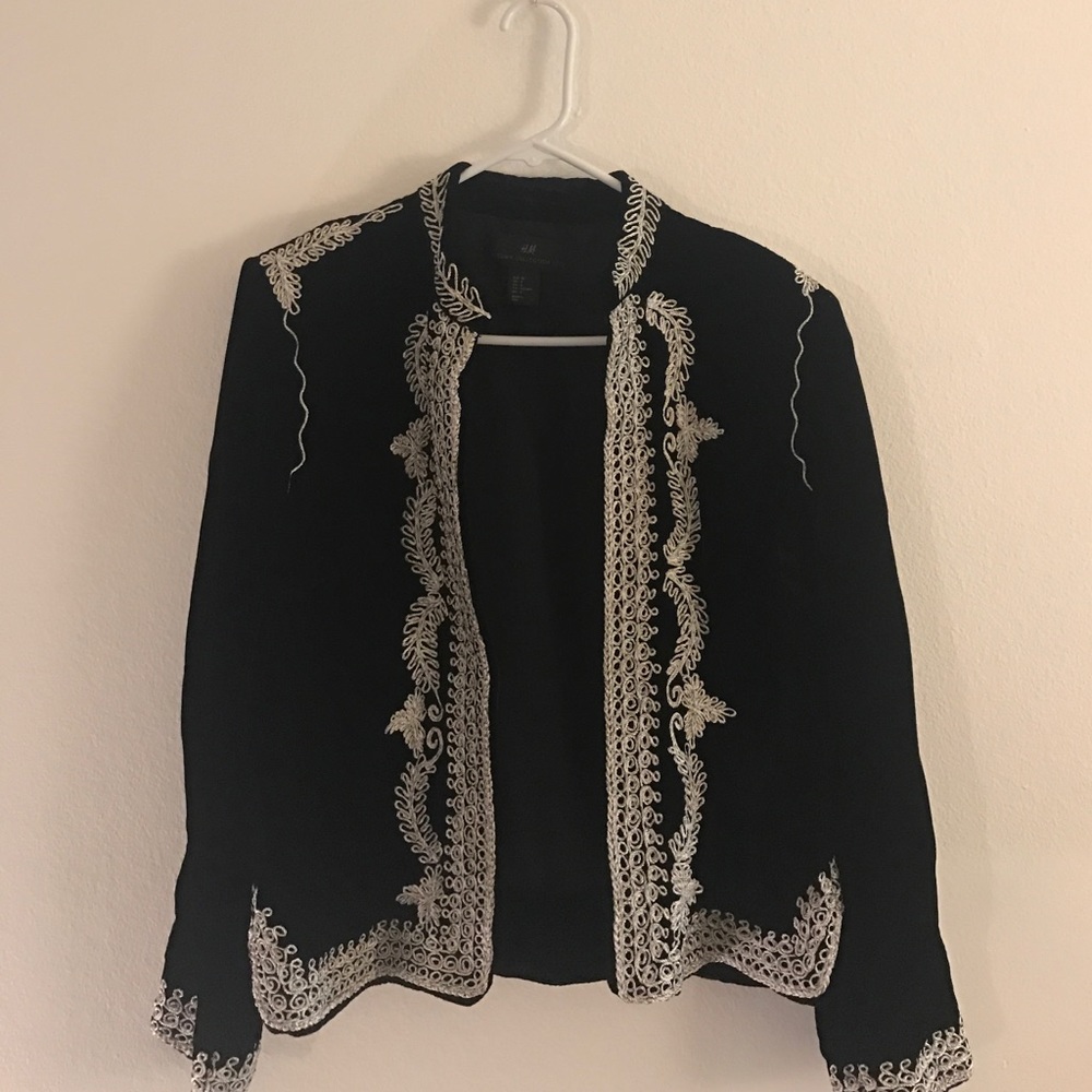 H&M Velvet Embroidered Jacket