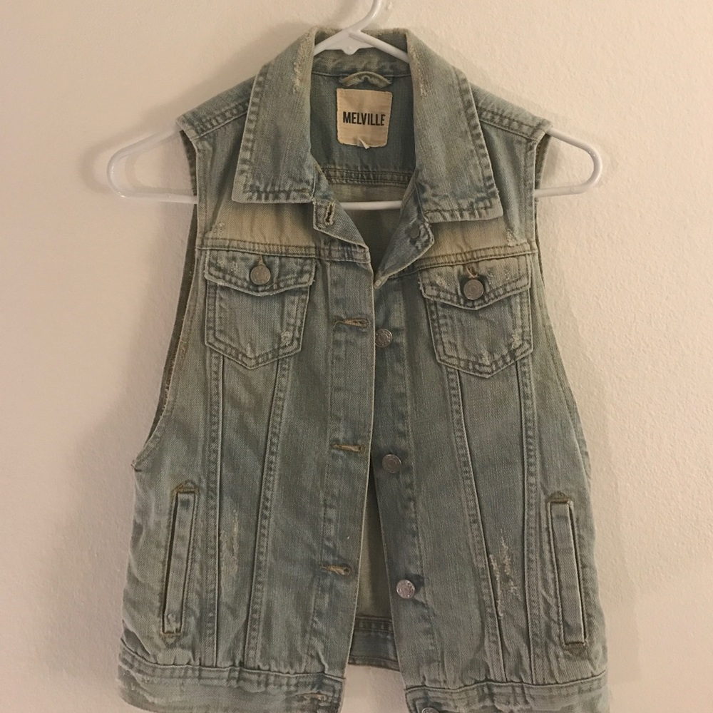 Brandy Melville Distressed Denim Vest