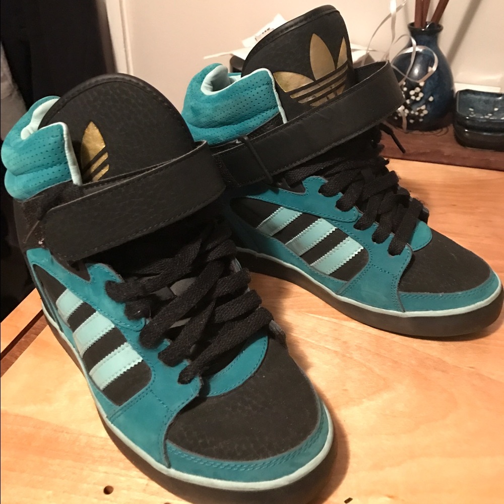 Adidas high top wedges