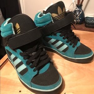 Adidas high top wedges
