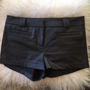 Faux leather shorts