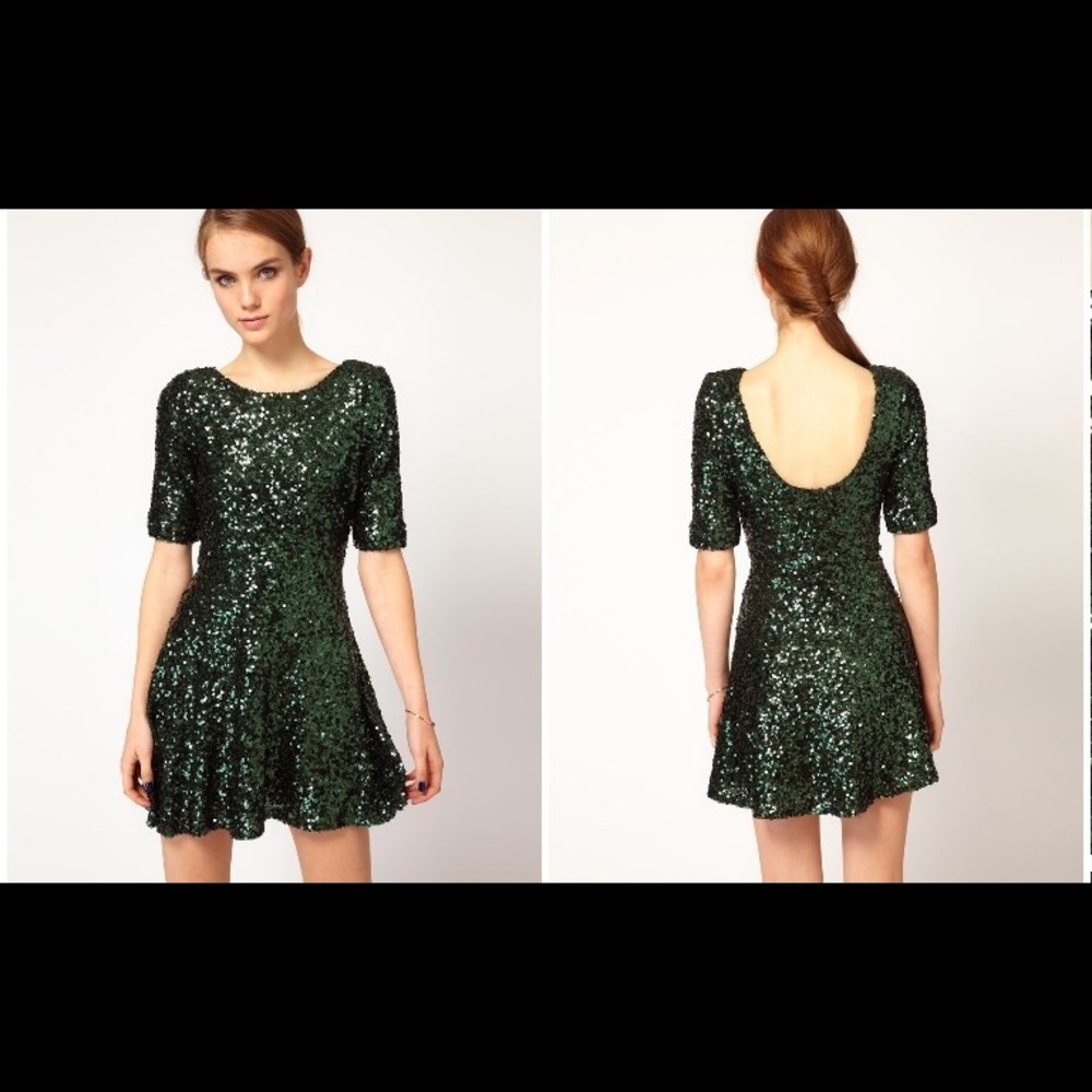 French Connection Sequin PURPLE Skater dress