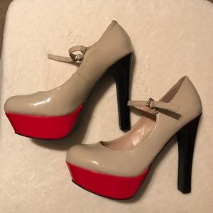 Guess color block heels!