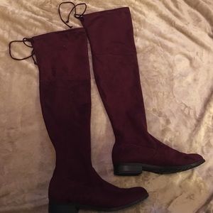 Thigh high boots burgundy size 9.5