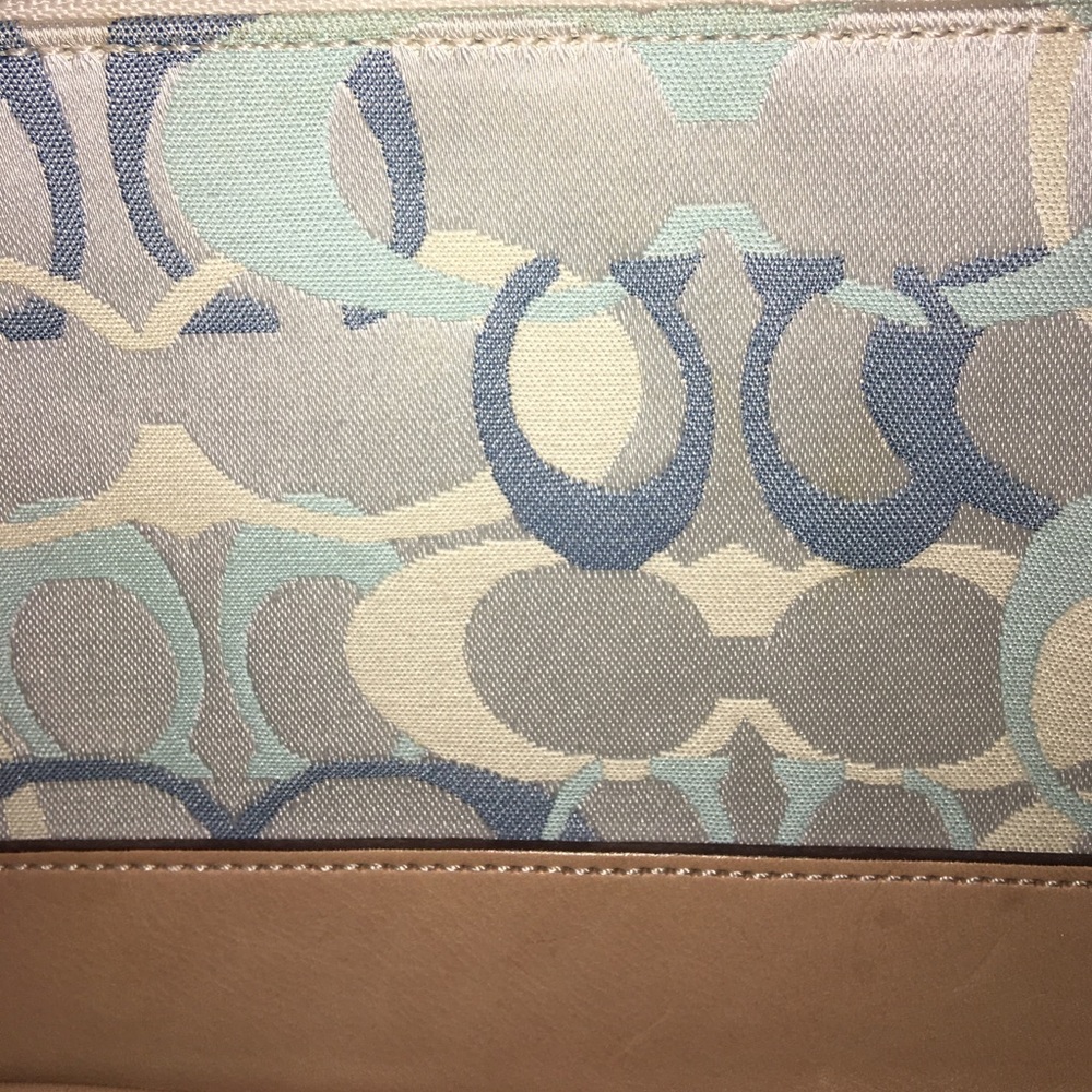 Coach Blue Optic Jacquard Pouchette Demi Bag - Picture 2 of 3
