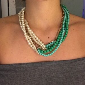 Green and pearl necklace