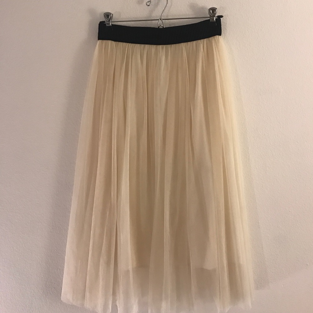 Cream Tulle Skirt