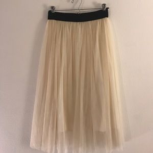 Cream Tulle Skirt