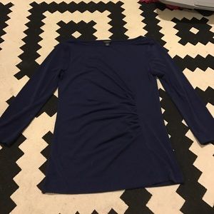 Ann Taylor Blue Roched Blouse