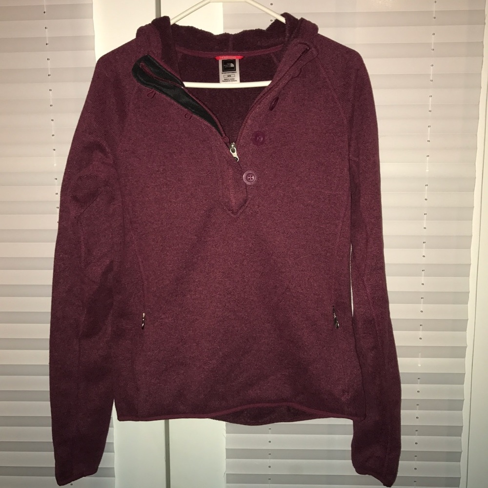 Burgundy North Face Sweatshirt
