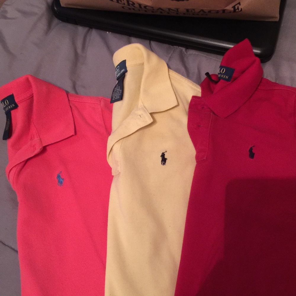 3 Ralph Lauren polo shirts
