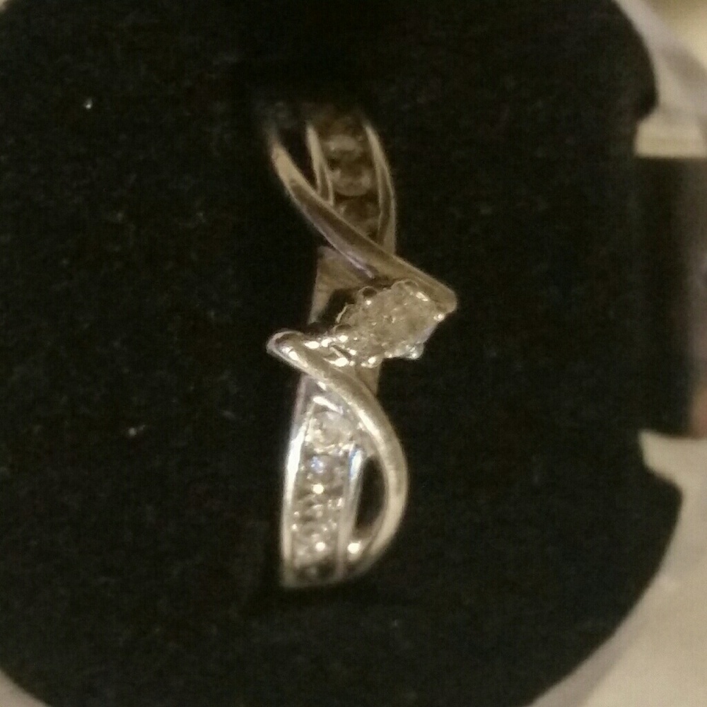 JCPennys Diamond Ring Size 7.25 Sterling Silver