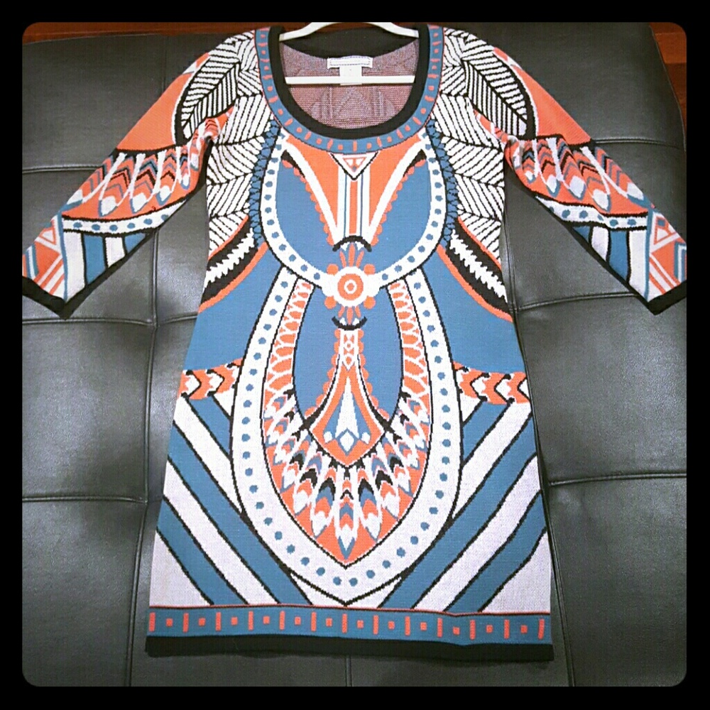 Patterned sweater dress