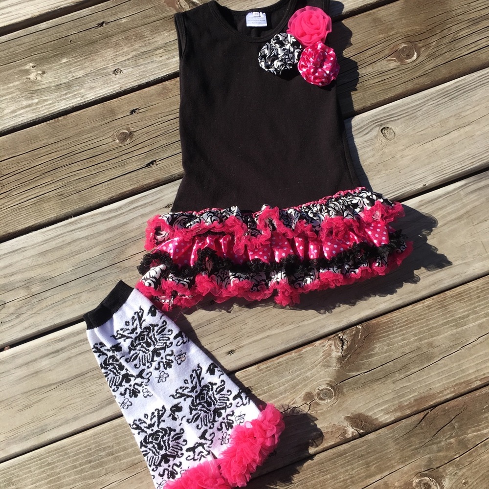 Black Damask Dress Set