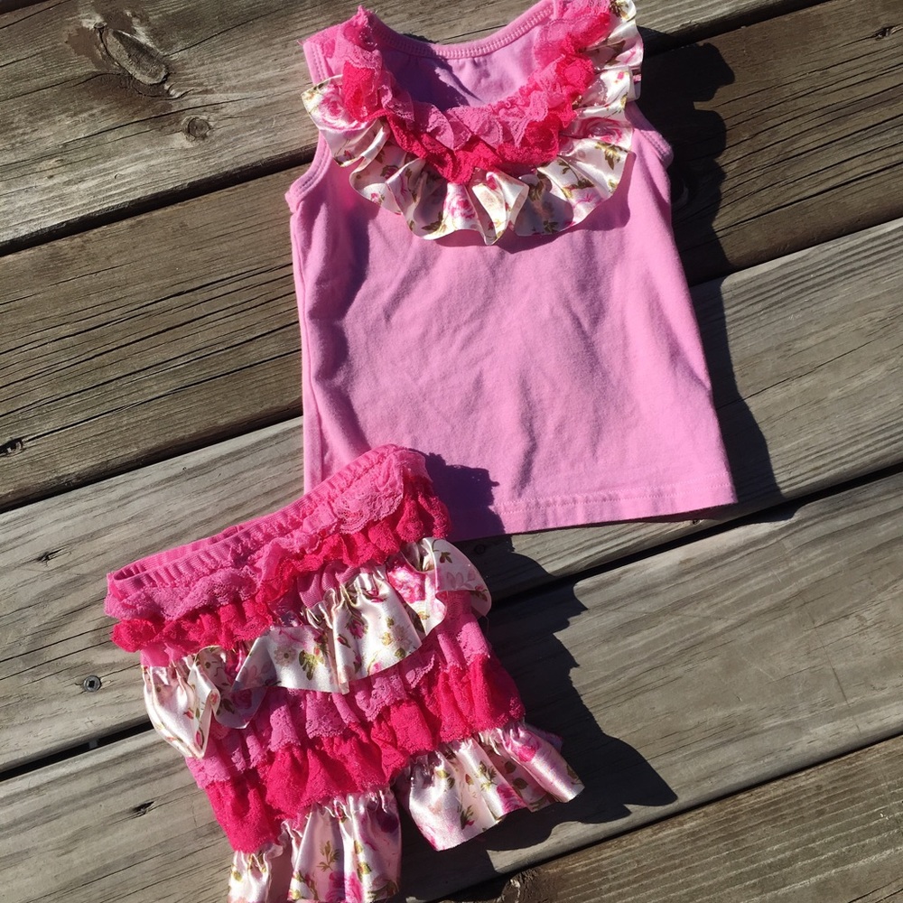 Pink Floral Tank Set