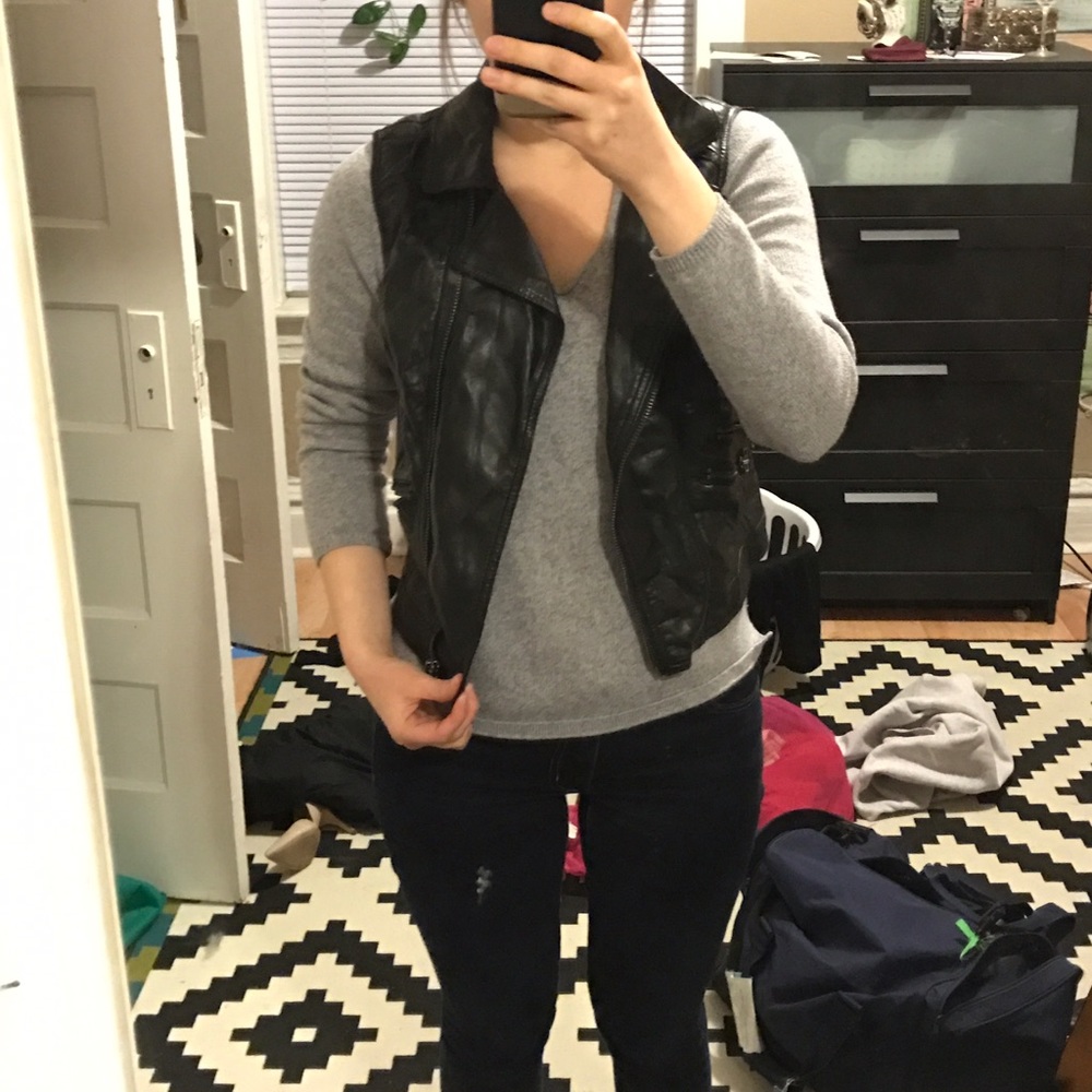 Black Faux Leather Vest