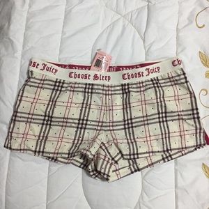 NWT Juicy Couture Plaid Sleeping Shorts
