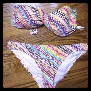 L Space colorful strapless bikini m/L fits like M