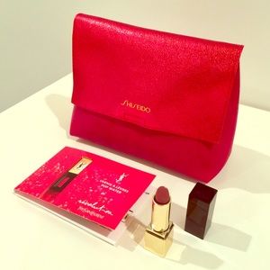 Shiseido Soft Leather Bag + Estee Lauder Lipstick
