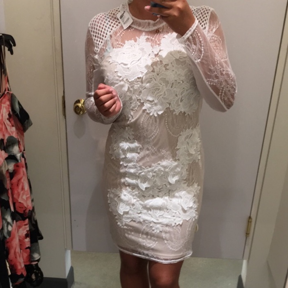 ISO Charlotte Russe embroidery white lace dress