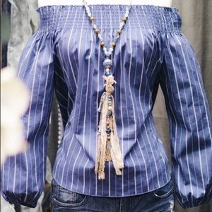 Off shoulder blue adorable top