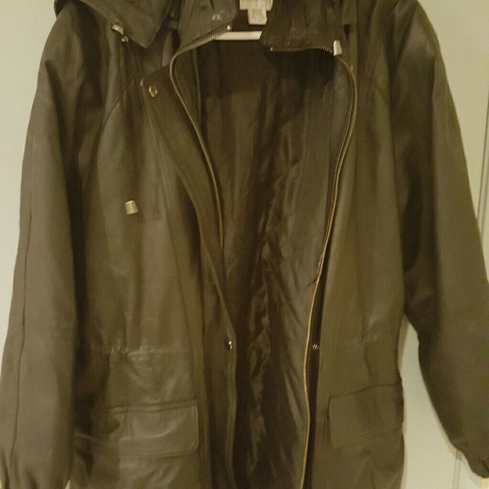 Black leather jacket