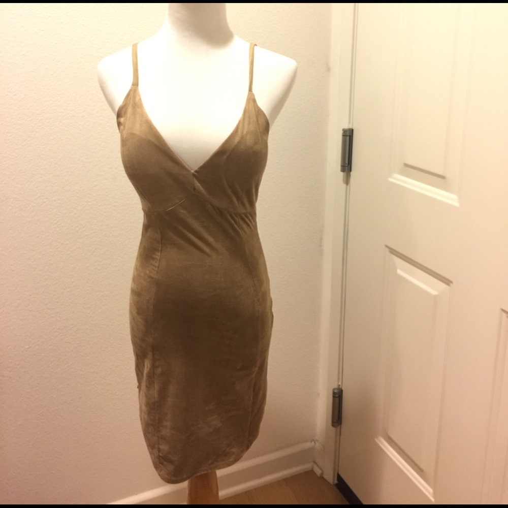 Faux suede tight dress