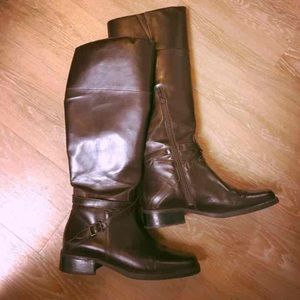 Brown riding boots
